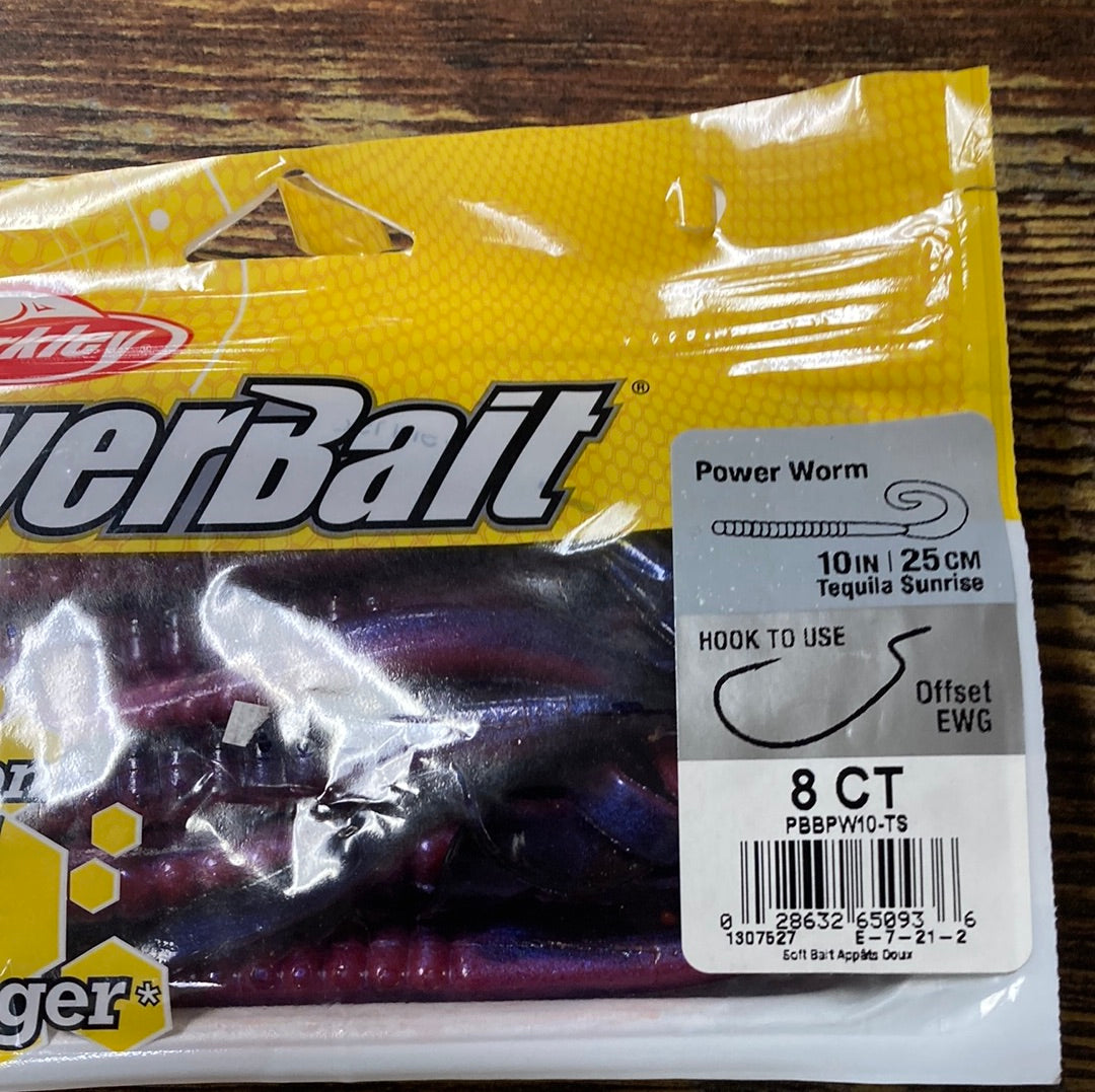 Berkley 10” Power Worm Tequila Sunrise