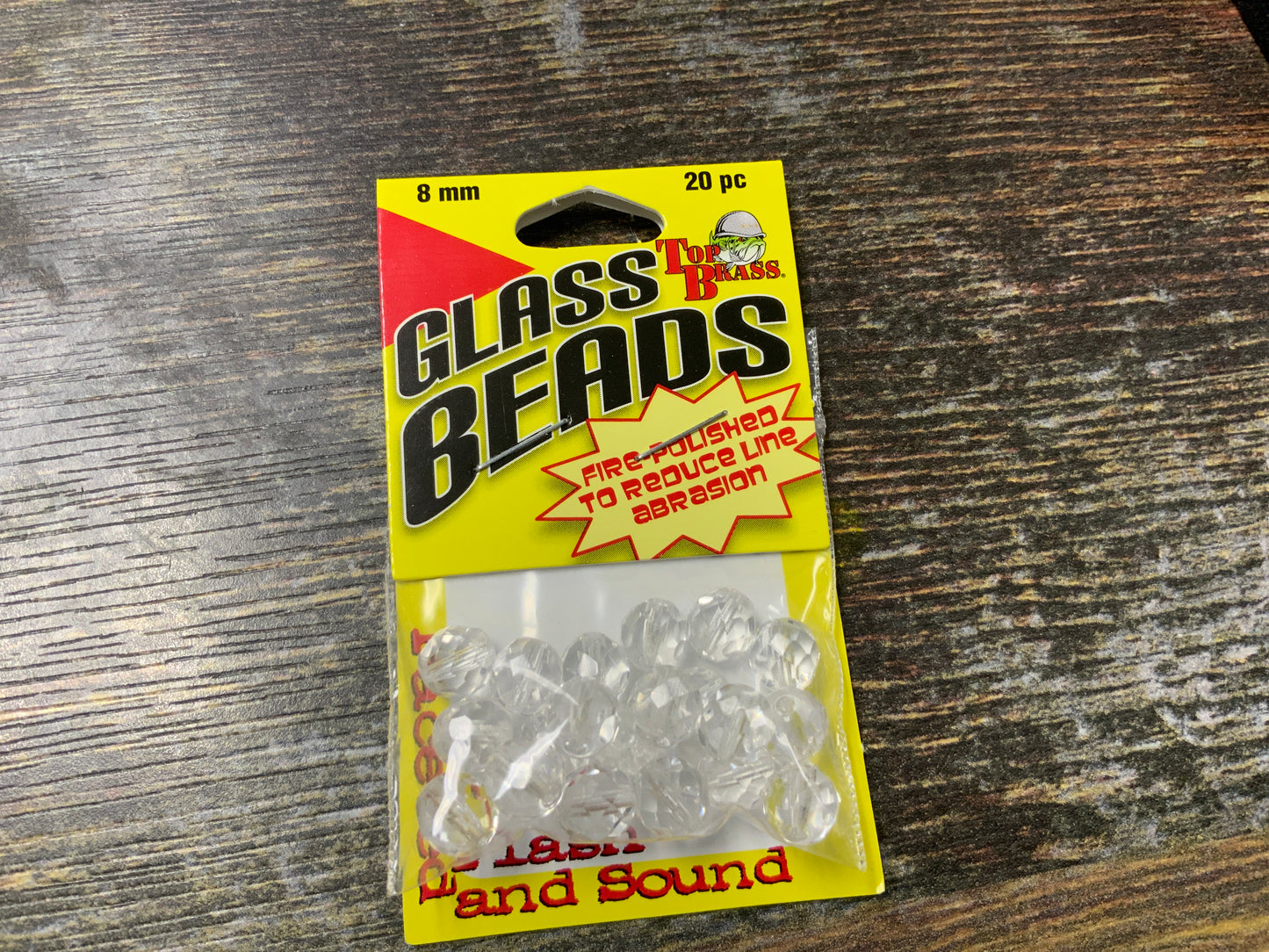 Top Brass Glass Beads 8mm - Crystal