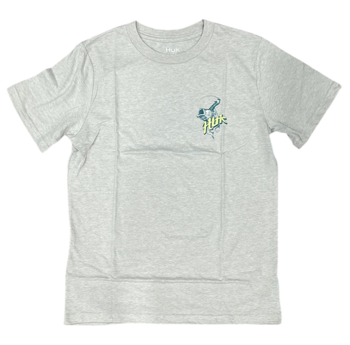 HUK Rodeo Bass Tee YM River Rock Heather