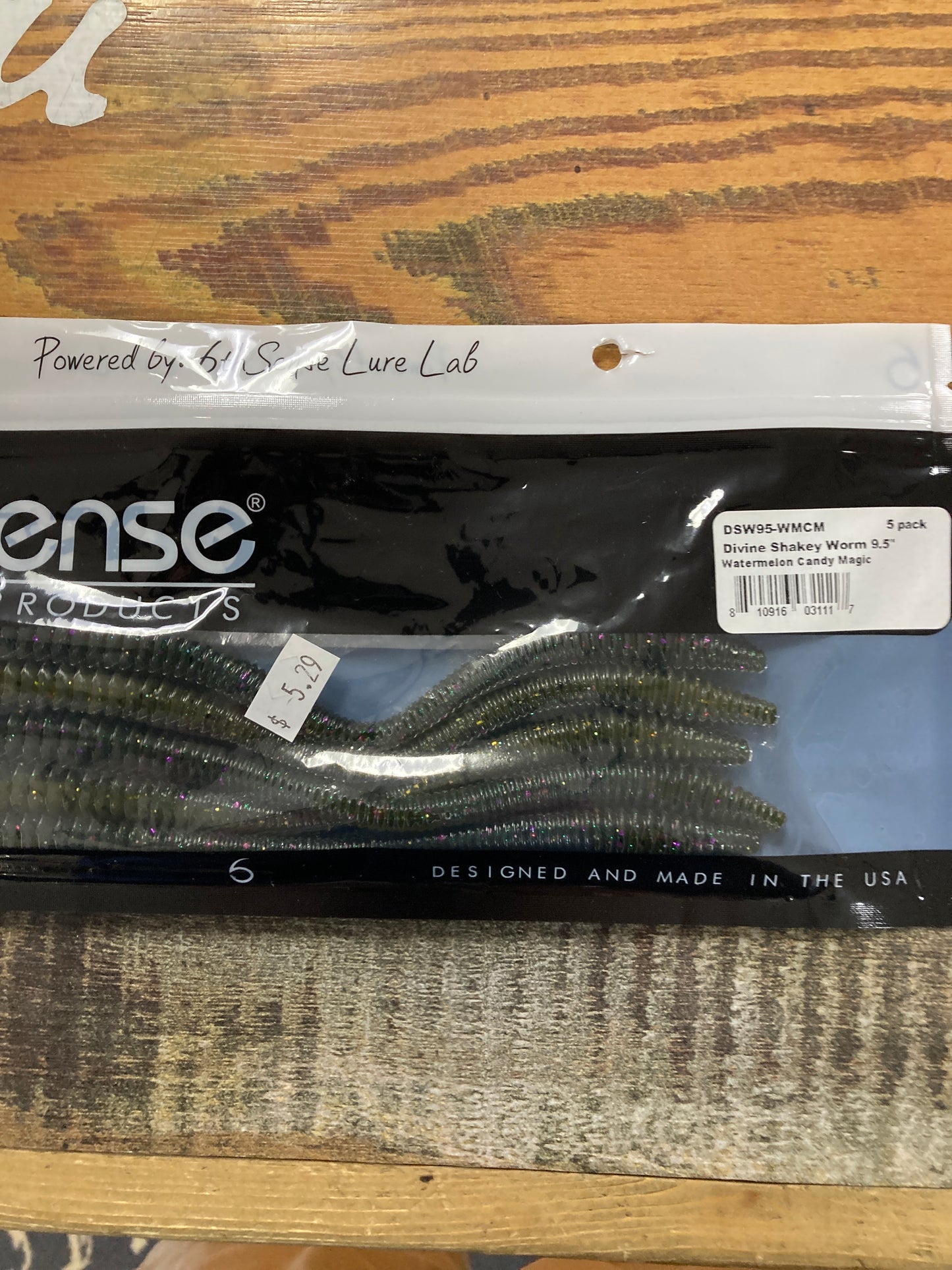 6th Sense Divine Shakey Worm 9.5” Watermelon Candy Magic