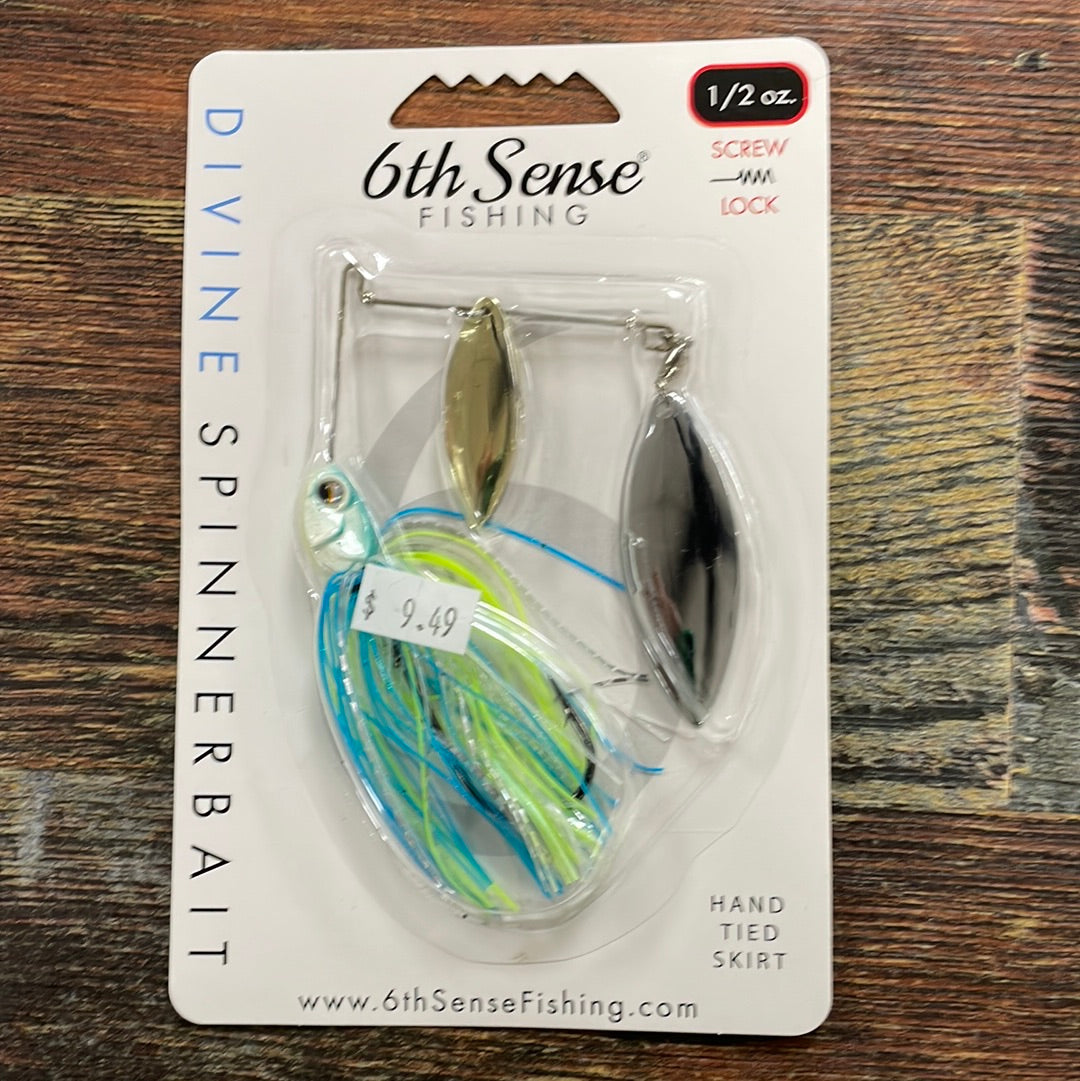 6th Sense Divine Spinnerbait 1/2 oz. Blue Treuse Flash