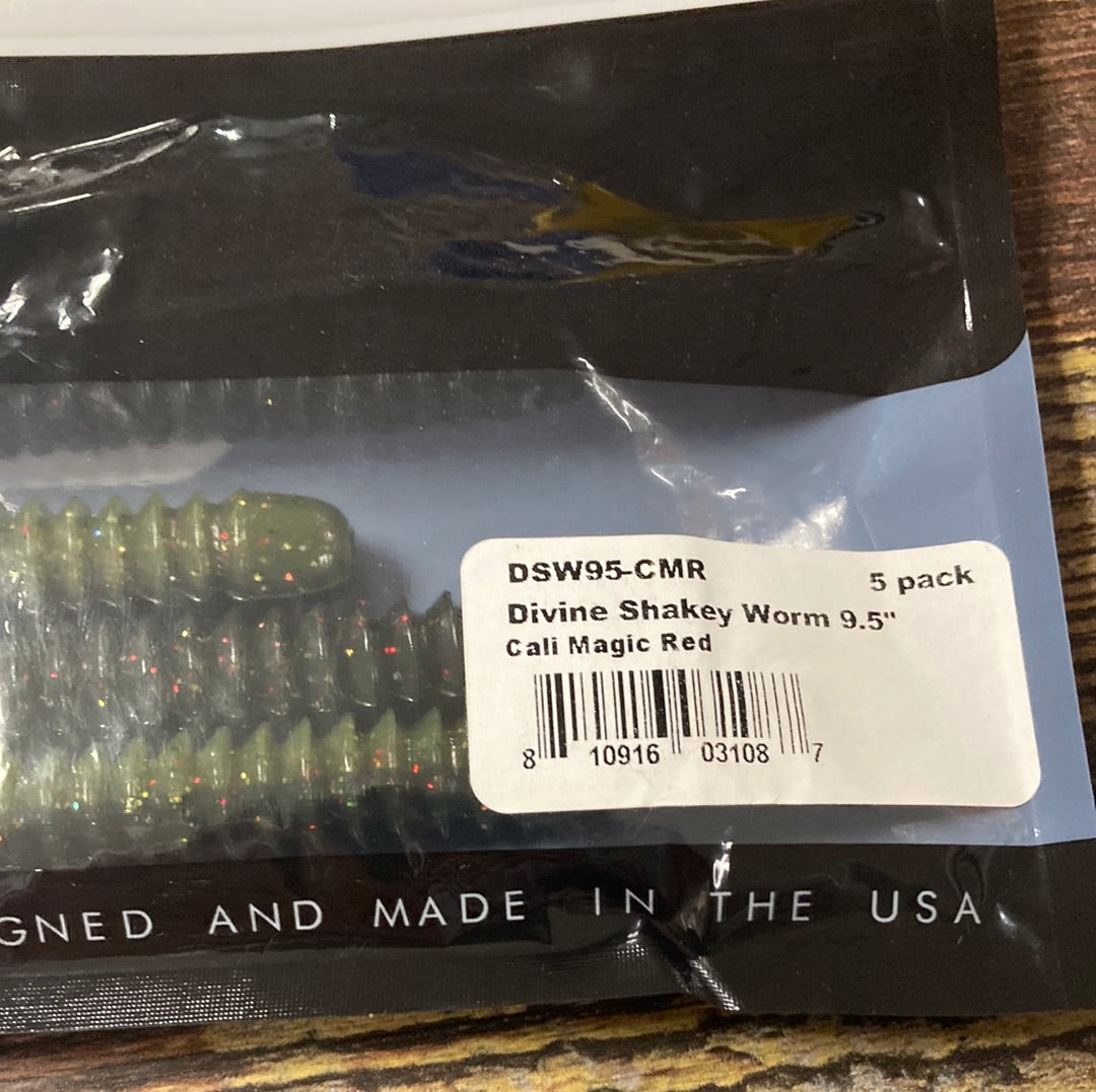 6th Sense Shakey Worm 9.5" Cali Magic Red