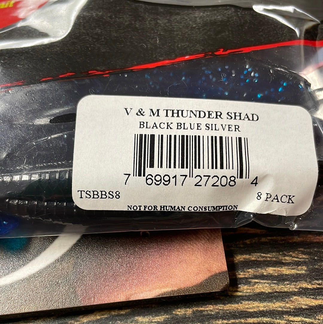 V&M Thunder Shad - Black Blue Silver