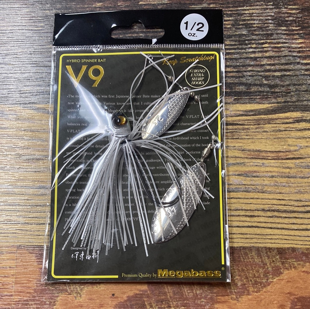 Megabass V9 Spinner Bait 1/2 oz. Pearl Shad