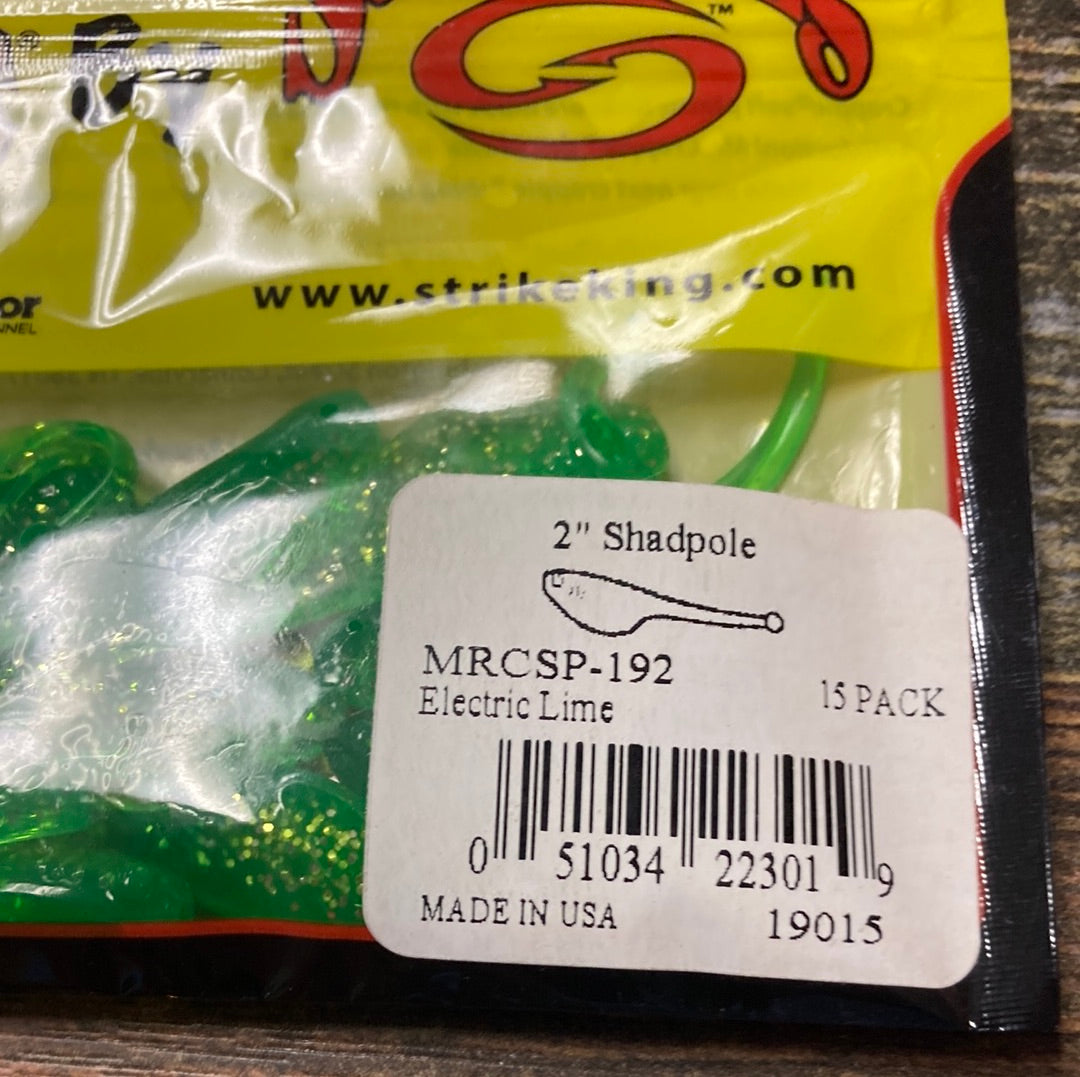 Mr Crappie 2” Shadpole Electric Lime