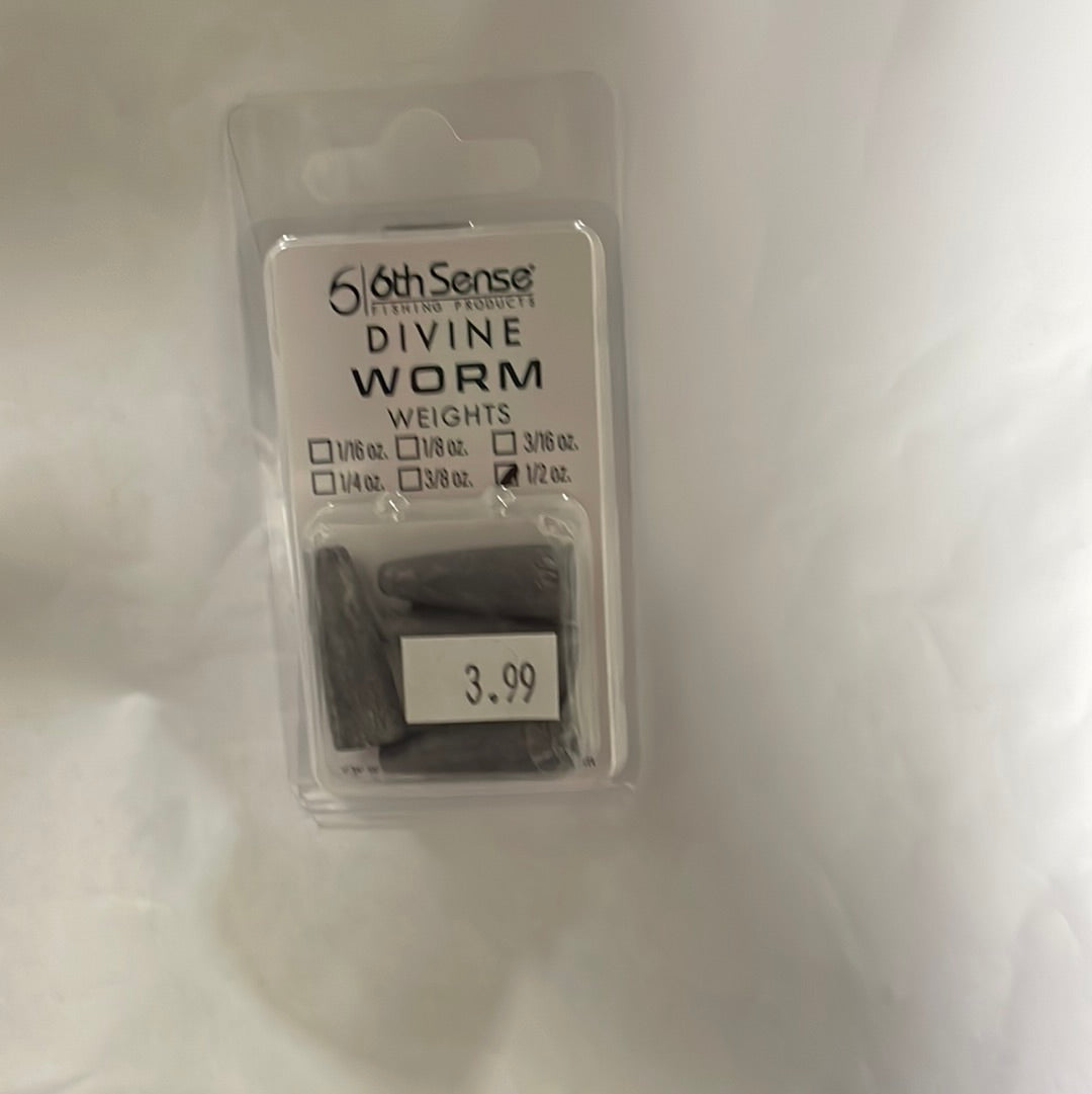 6th Sense Divine Worm Weights 1/2 oz. Lead