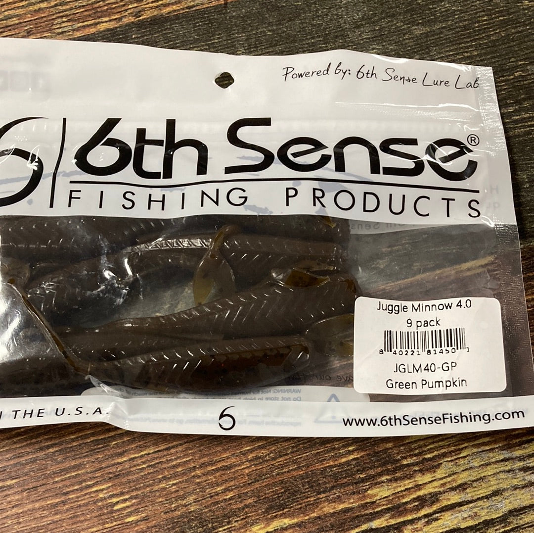 6th Sense Juggle Minnow 4" Green Pumpkin