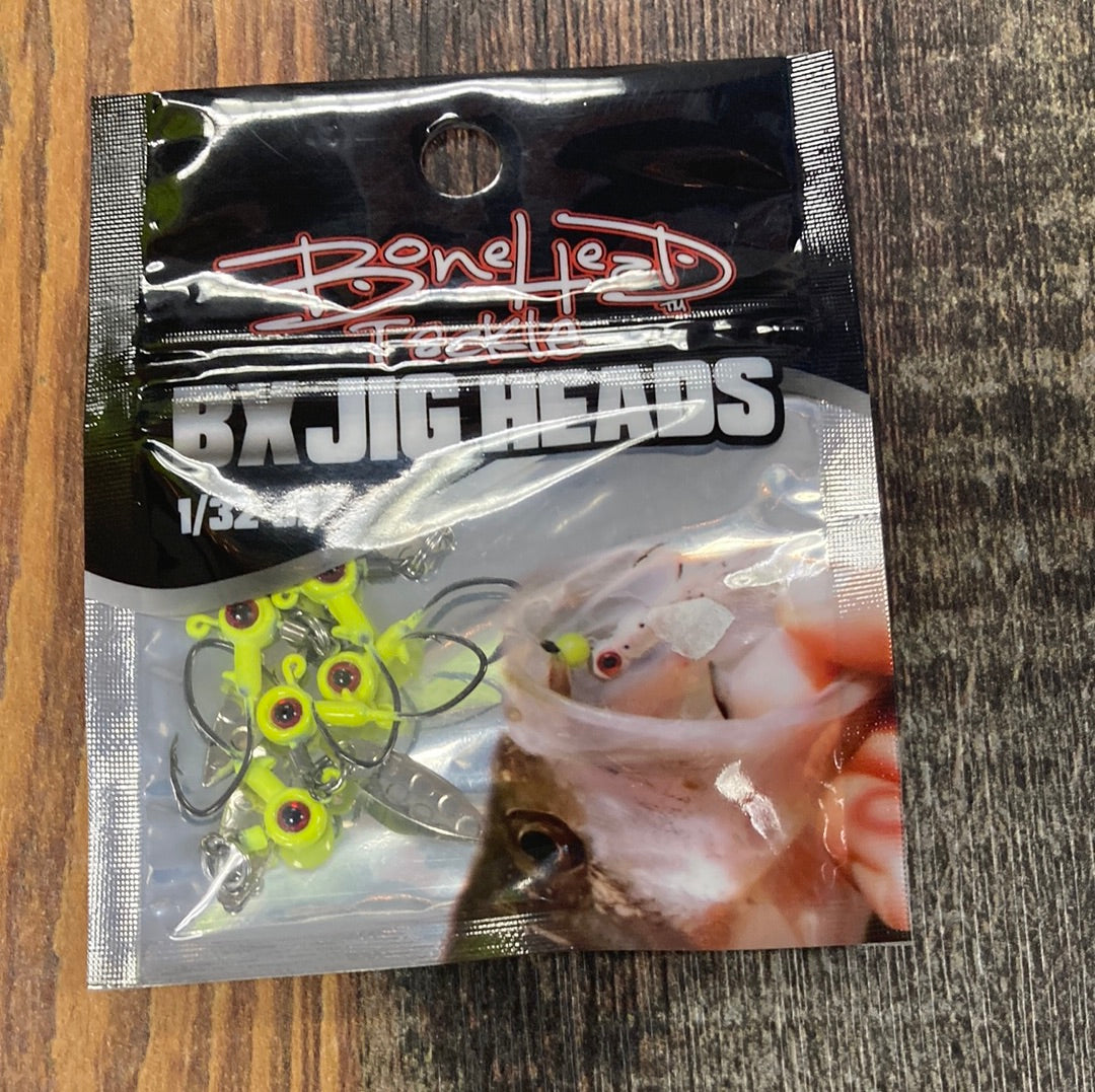 Bonehead Bx jig heads 1/32 oz. Chart Lake Fork Resort