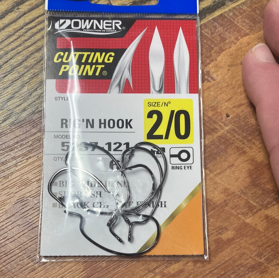 Owner Rig N Hook 2/0 Chrome Black