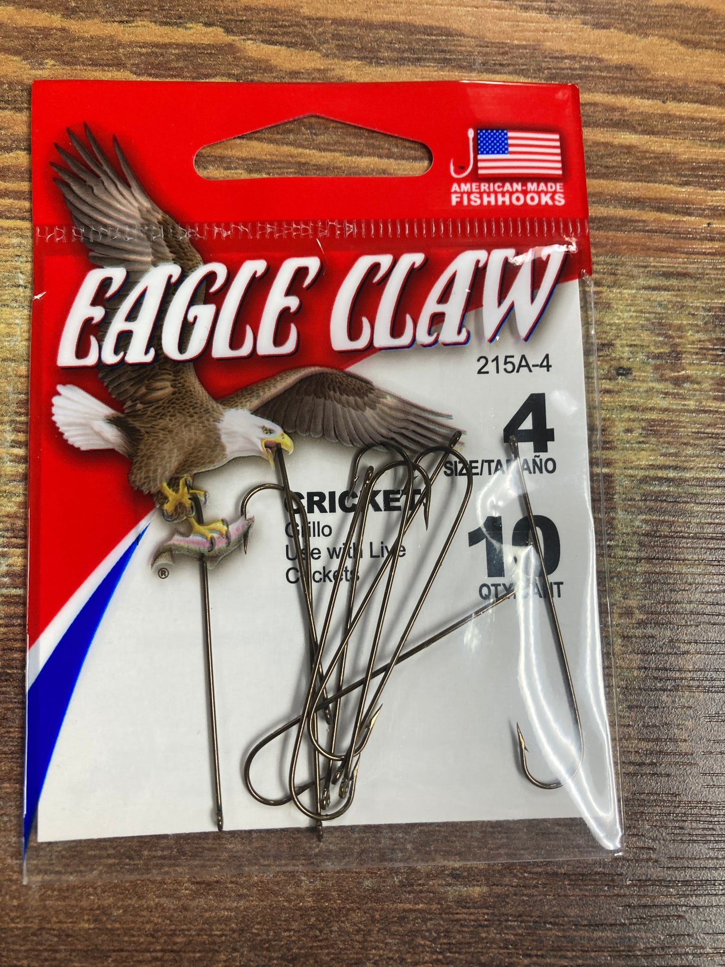 Eagle Claw Bronze Cricket Hooks Sz 4