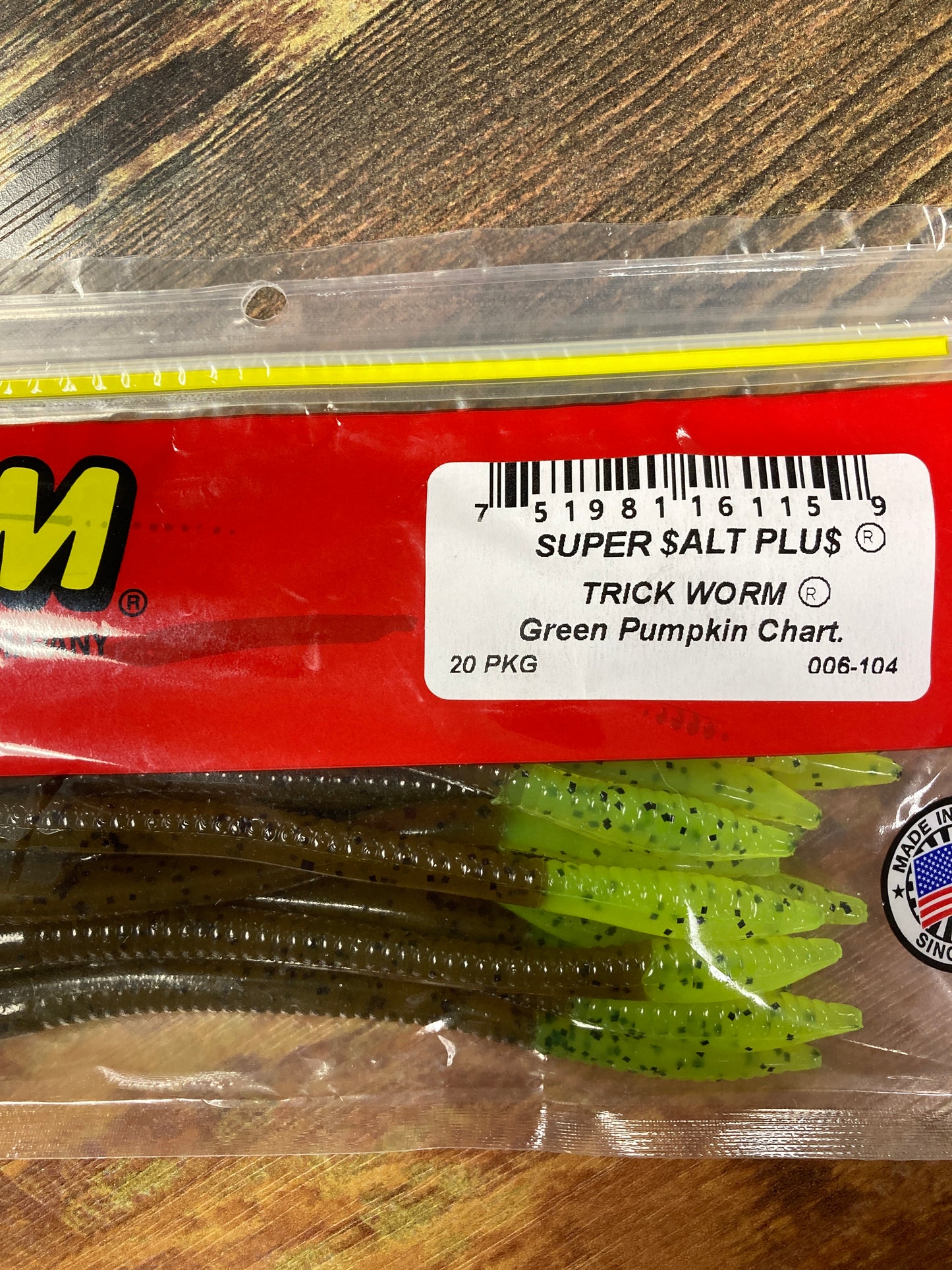 Zoom Trick Worm - Green Pumpkin Chartreuse