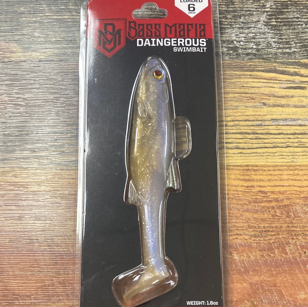 Bass Mafia Daingerous Swimbait 6” Black Back Shad