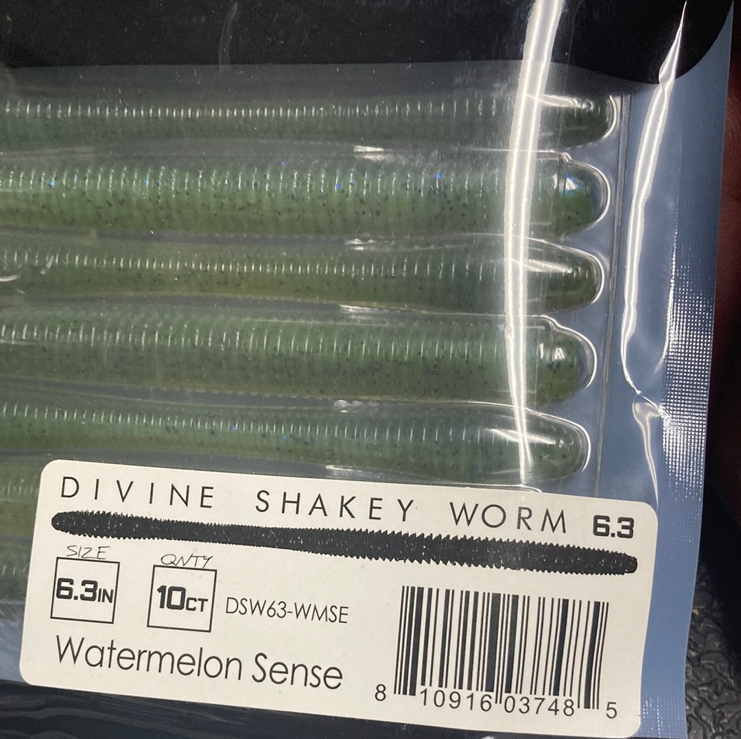 6th Sense Divine Shakey Worm 6.3" Watermelon Sense