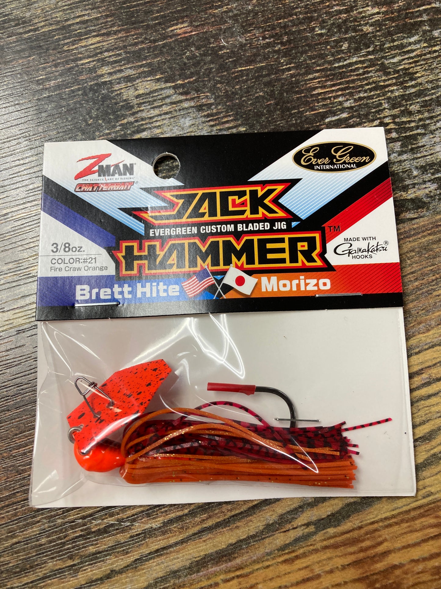 Zman Jack Hammer 3/8 oz Fire Craw Orange Blade