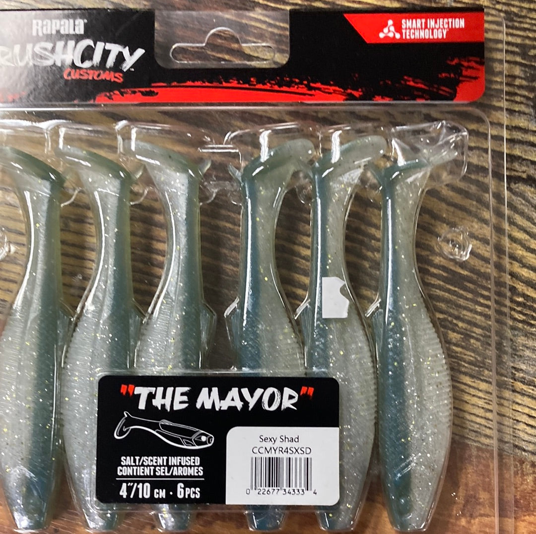 4 pks fish finder fish getter lure company lawndale n.c Rapala Crush City Mayor Sexy Shad / 4"