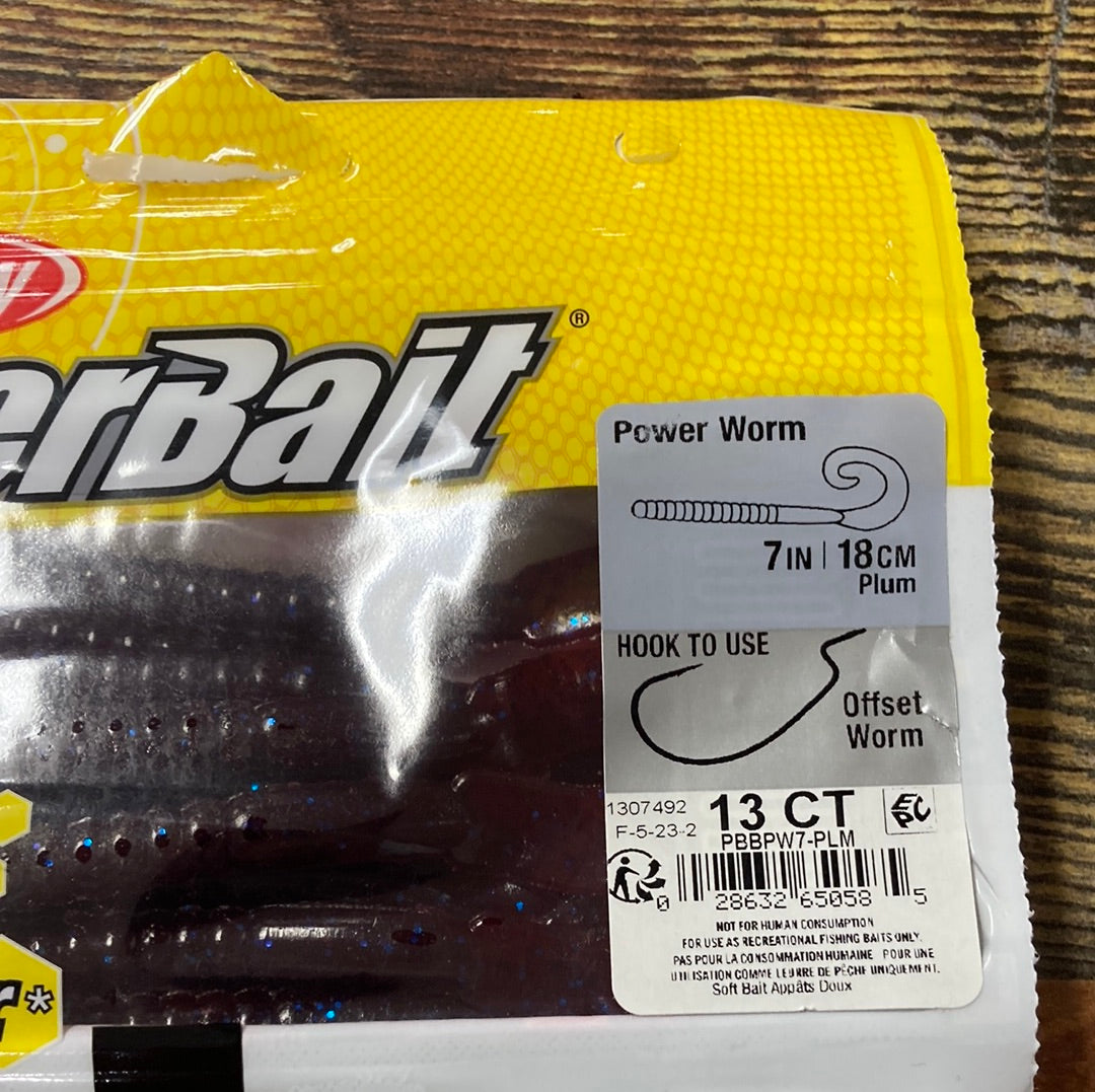 Berkley 7” Power Worm Plum