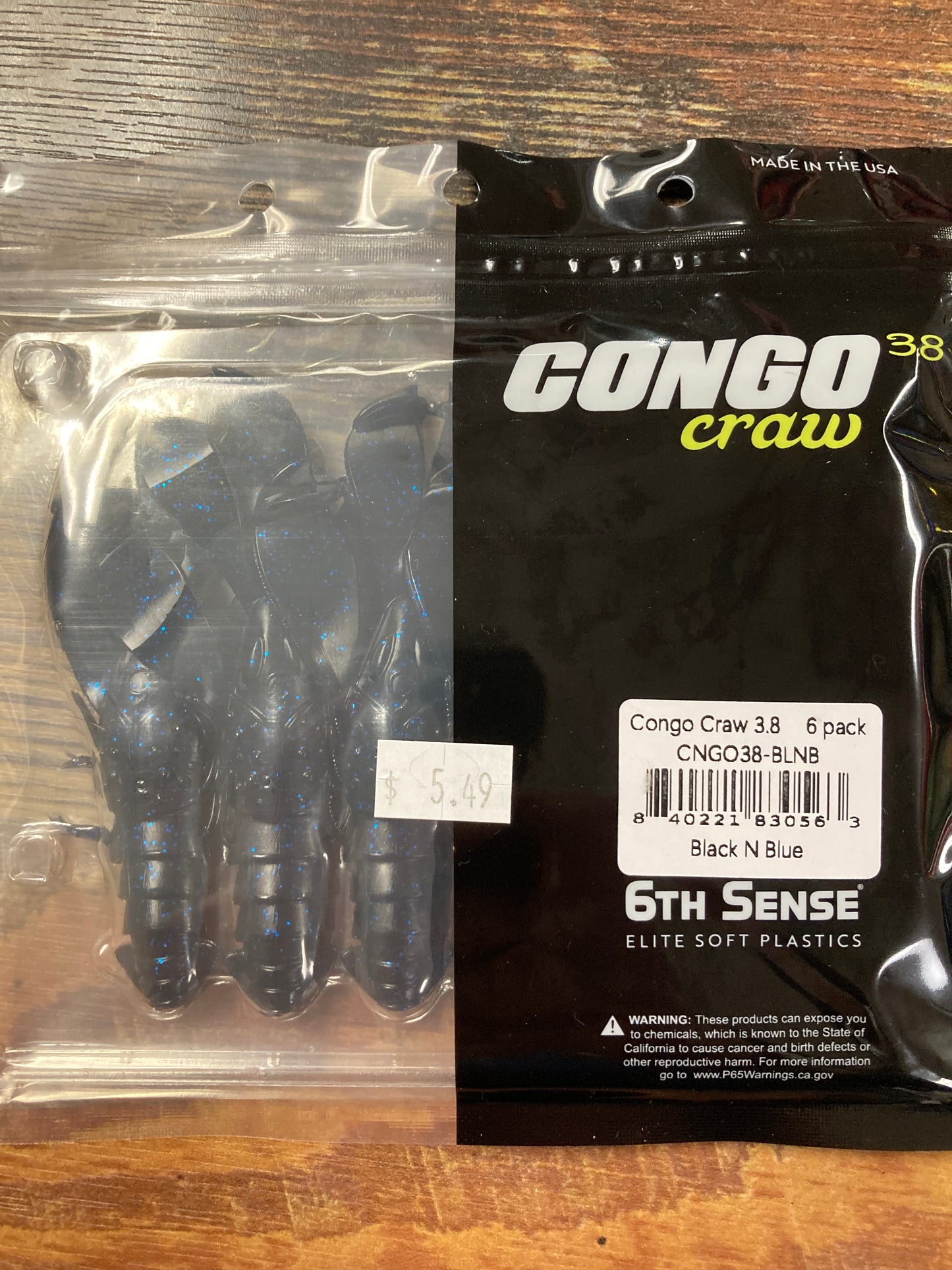 6th Sense Congo Craw 3.8” Black N Blue