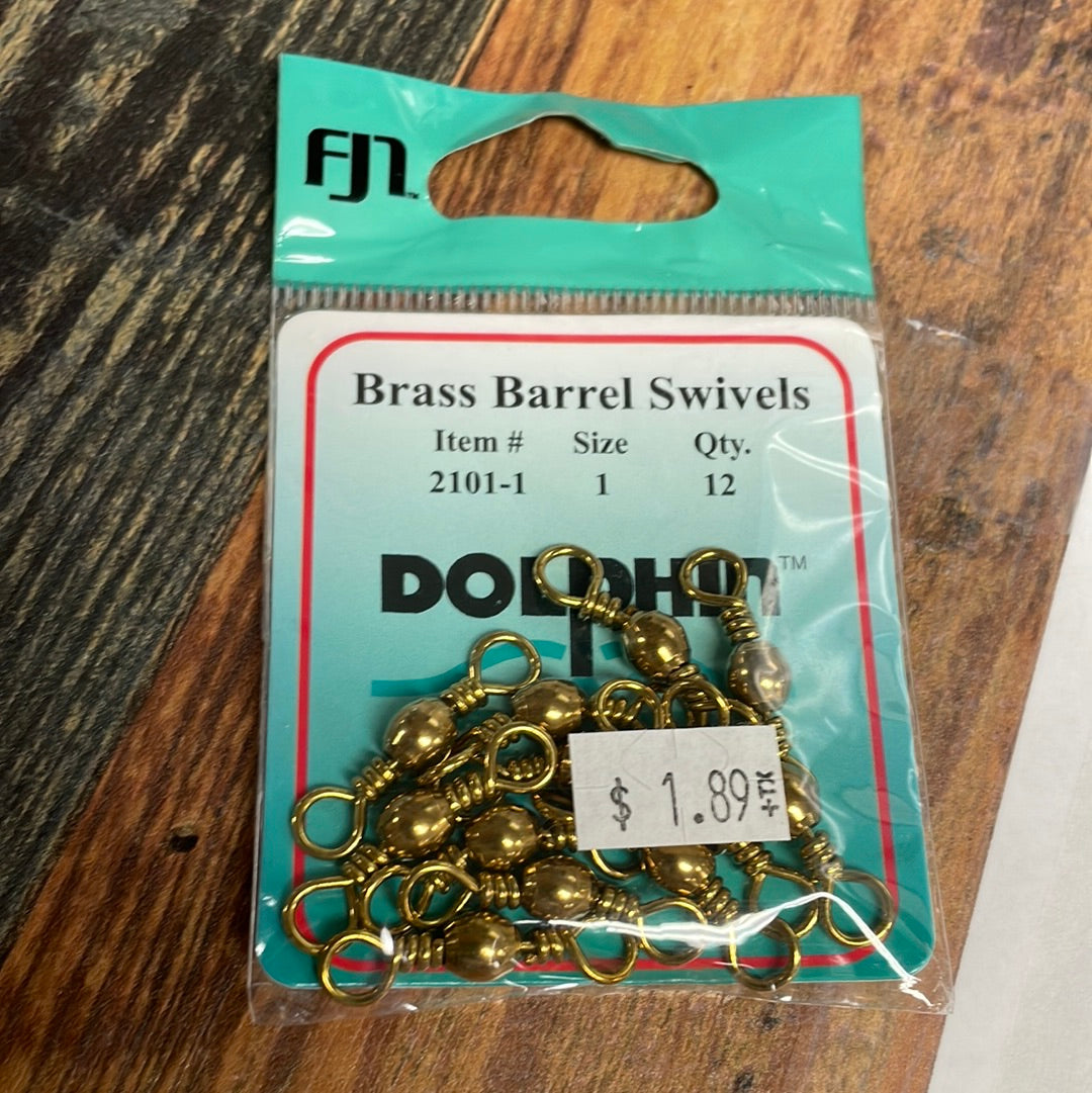 12 Pack Size 1 Brass Barrel Swivels