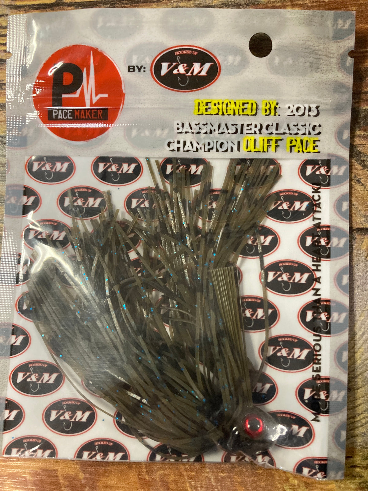 V&M Pulse Jig Green Pumpkin Blue 3/8 oz