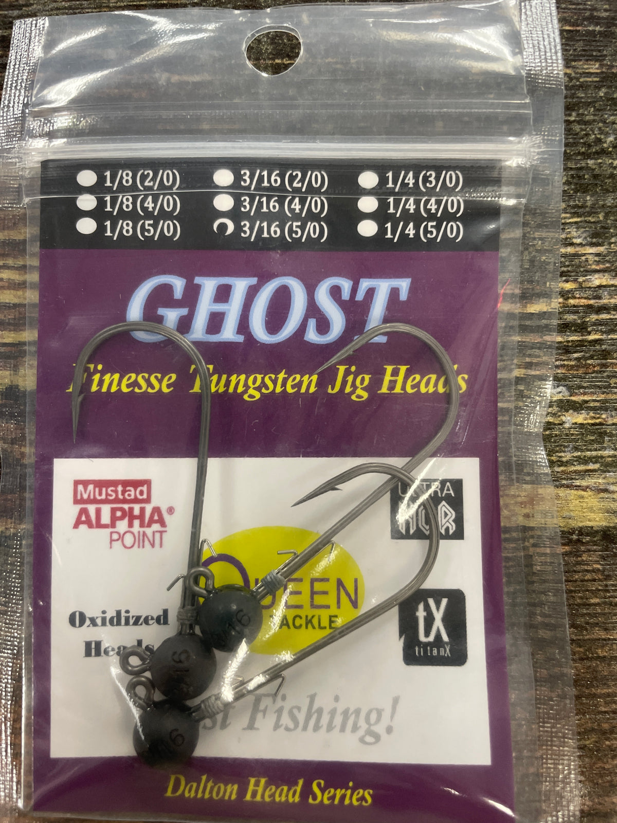 Queens LS Tungsten Ghost Jigheads 3/16 5/0