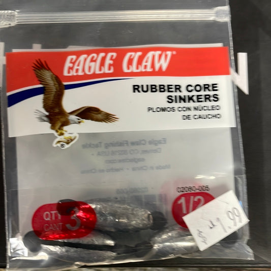 Eagle Claw Rubber Core Sinkers 1/2 oz