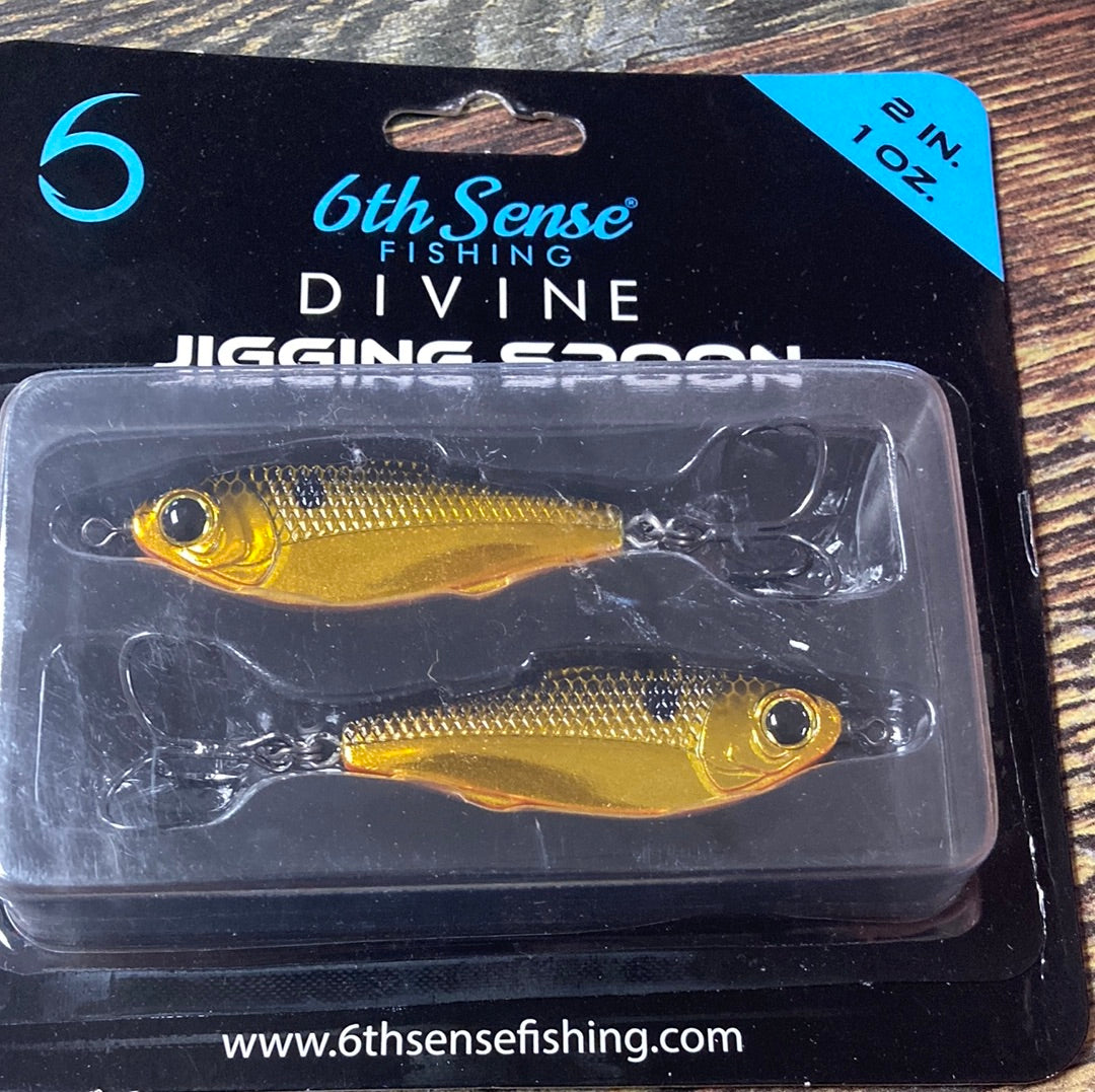 6th Sense Divine Jigging Spoon 2" 1 oz. Gold Reactor