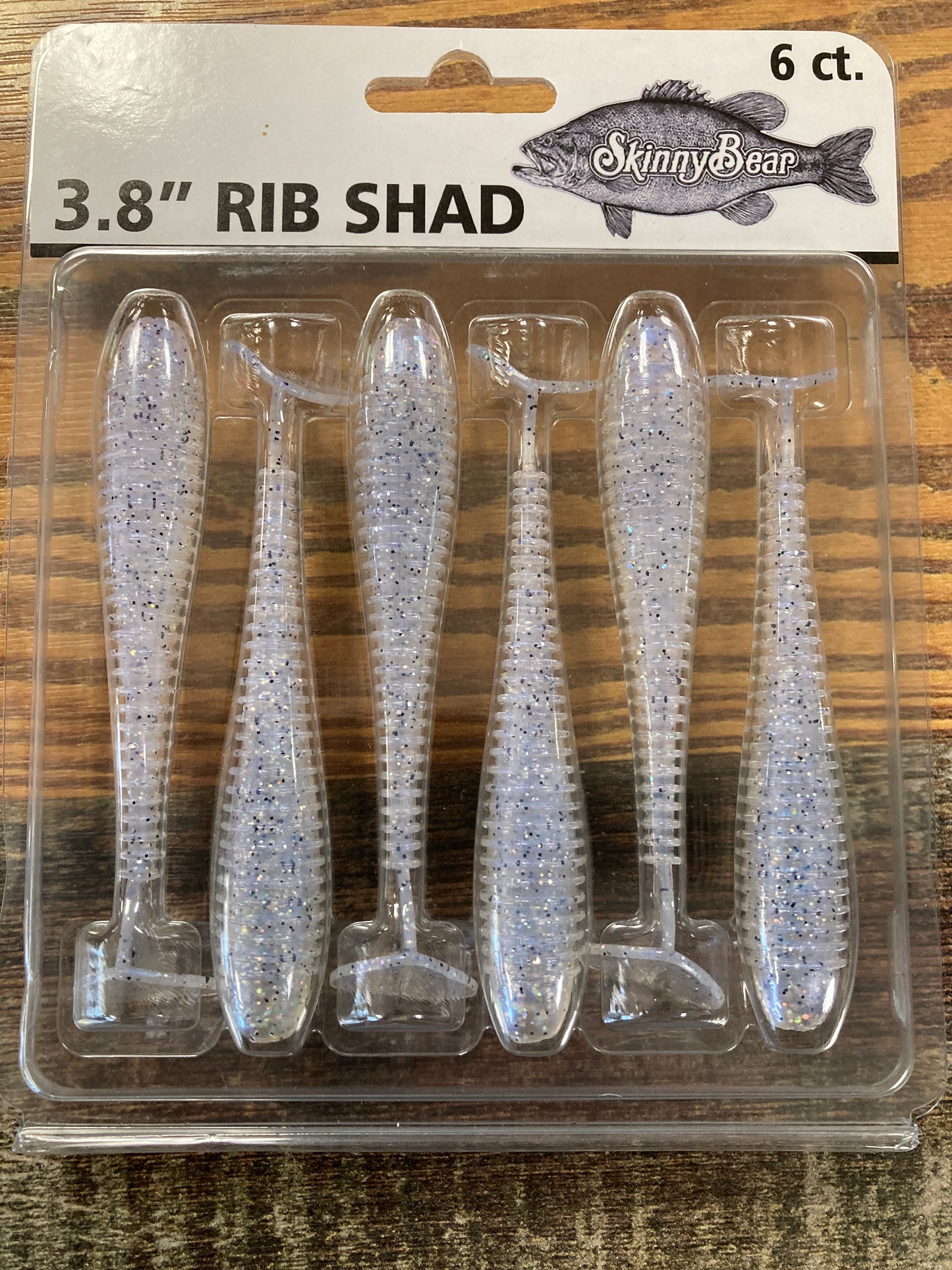 Skinny Bear 3.8" Rib Shad - Glass Shad