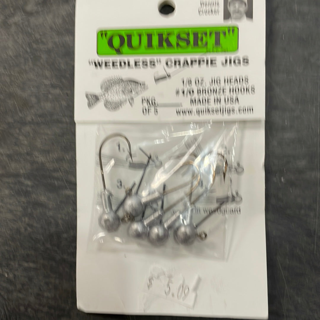 Quickset Weedless Crappie Jigs 1/8 oz. #1/0