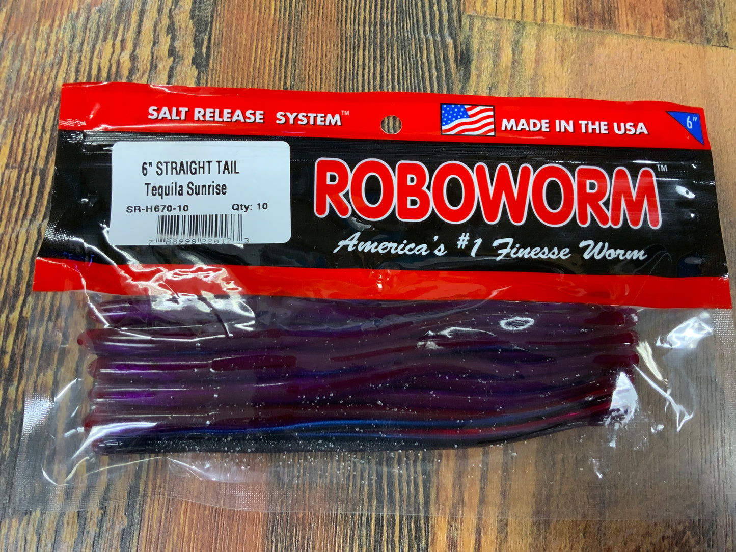 Roboworm Straight Tail 6" Tequilla Sunrise