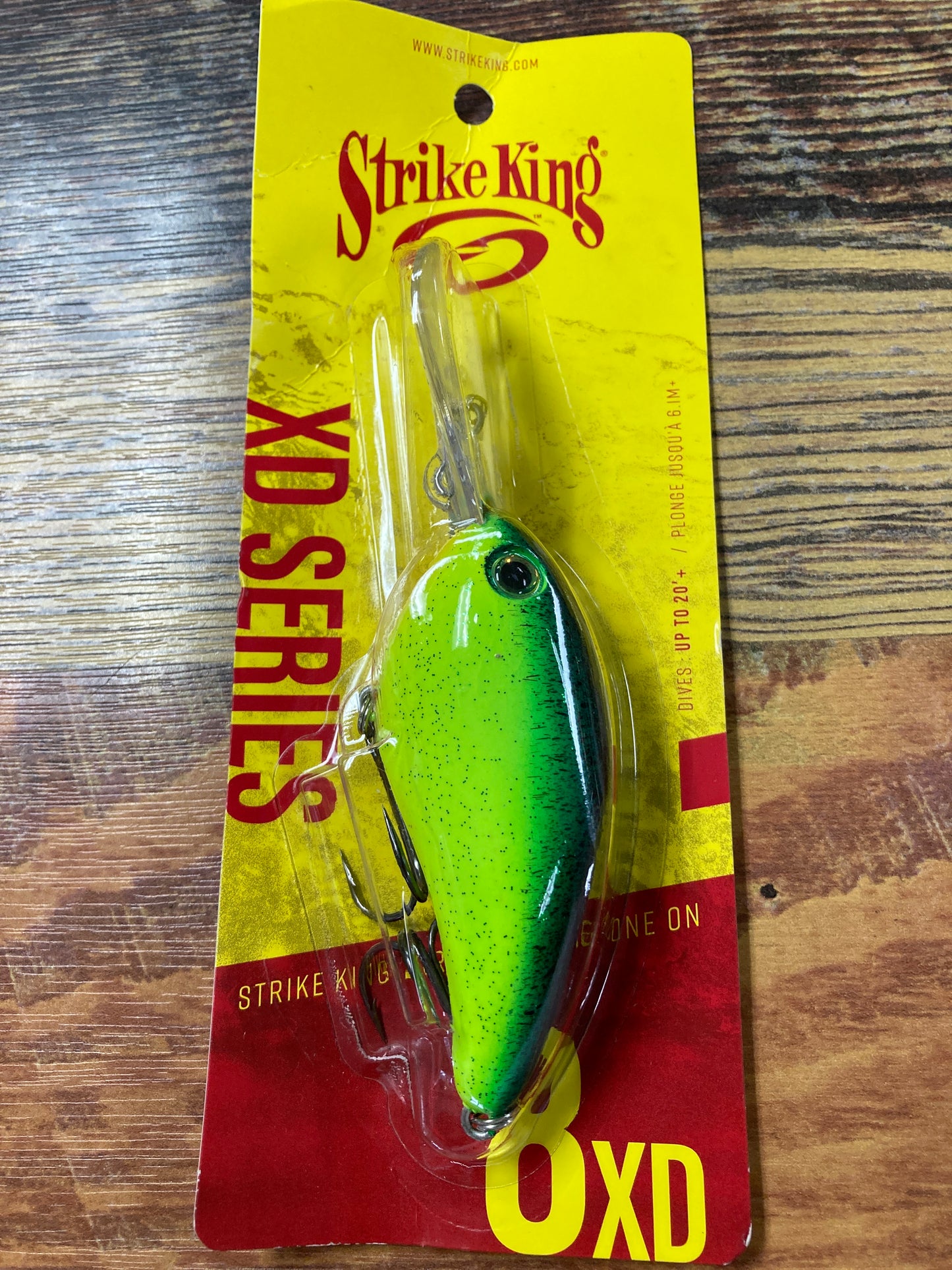 Strike King Pro Model 8XD Chartreuse Blue Black Splatterback