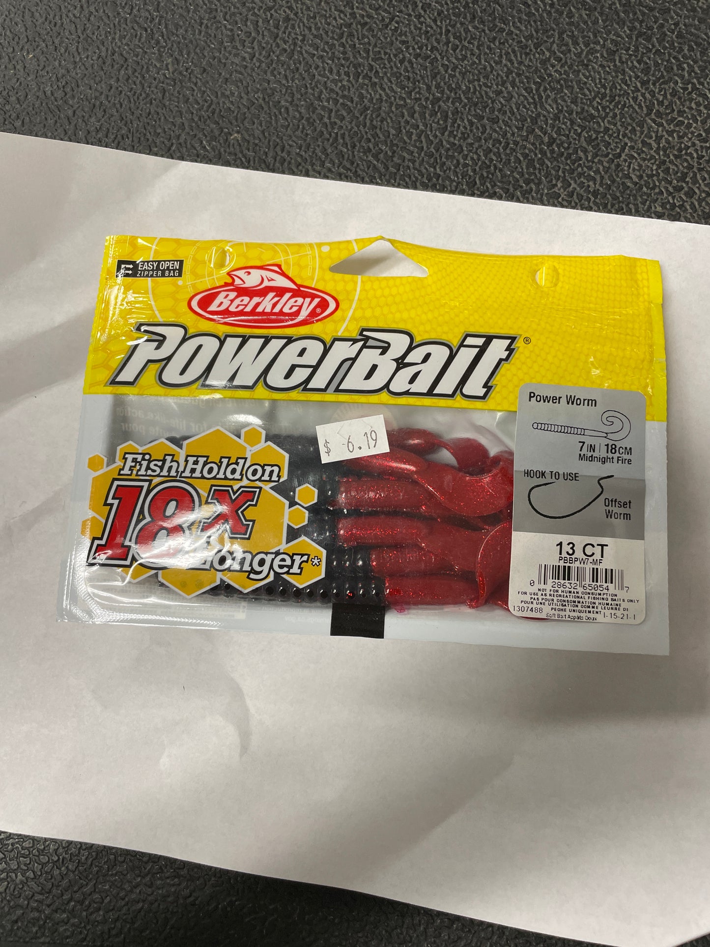 Berkley Power Worm 7” Midnight Fire