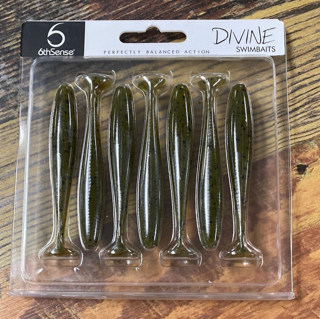 6th Sense Divine Swimbaits 3.2” Green Pumpkin