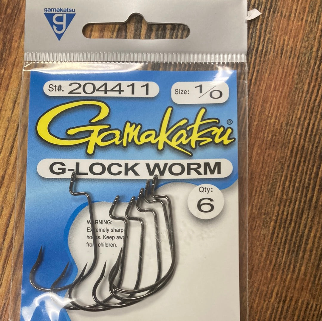 Gamakatsu G Lock Worm Hook 1/0