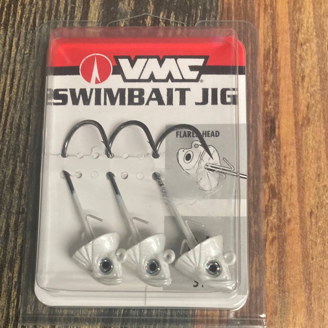 VMC Swimbait Jig - White Flared Head