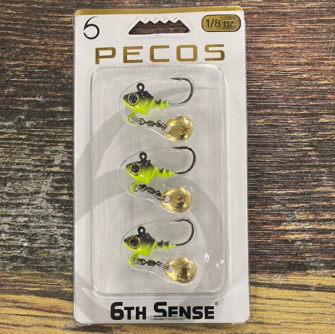6th Sense Pecos Jig Heads 1/8 oz. Black Neon