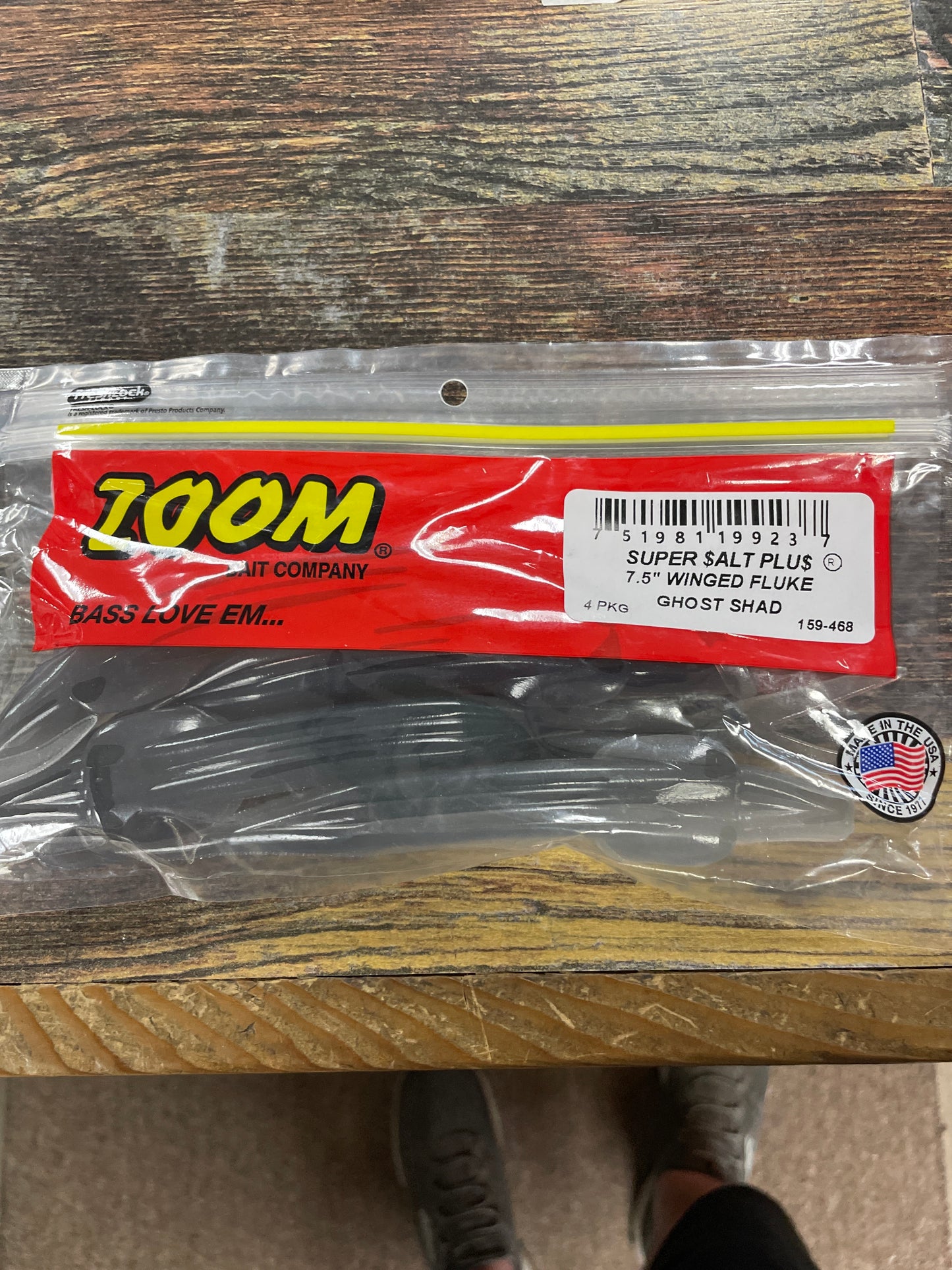 Zoom Winged Fluke 7.5” Ghost Shad