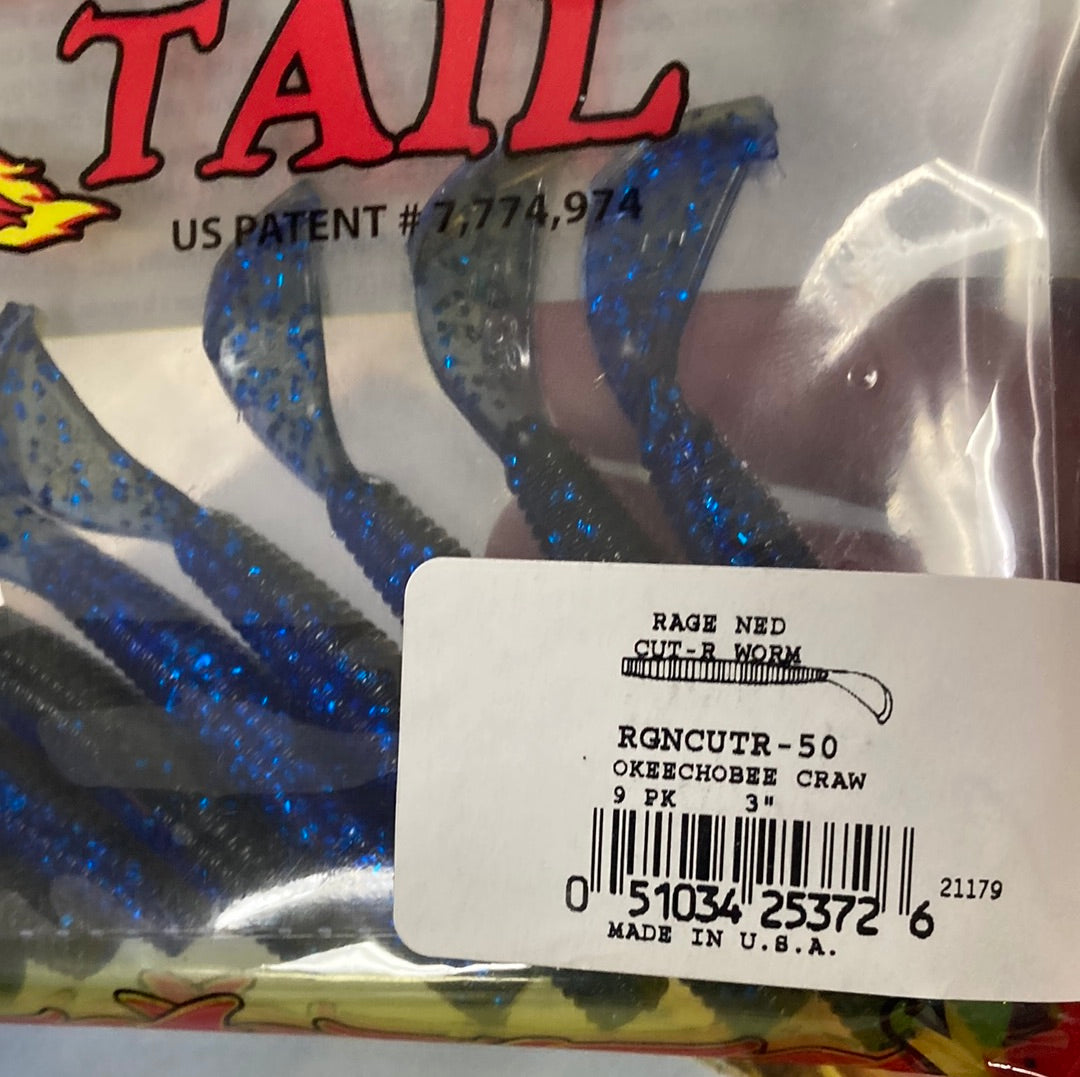 Strike King Rage Tail Ned Cut R Worms 3" Okeechobee Craw