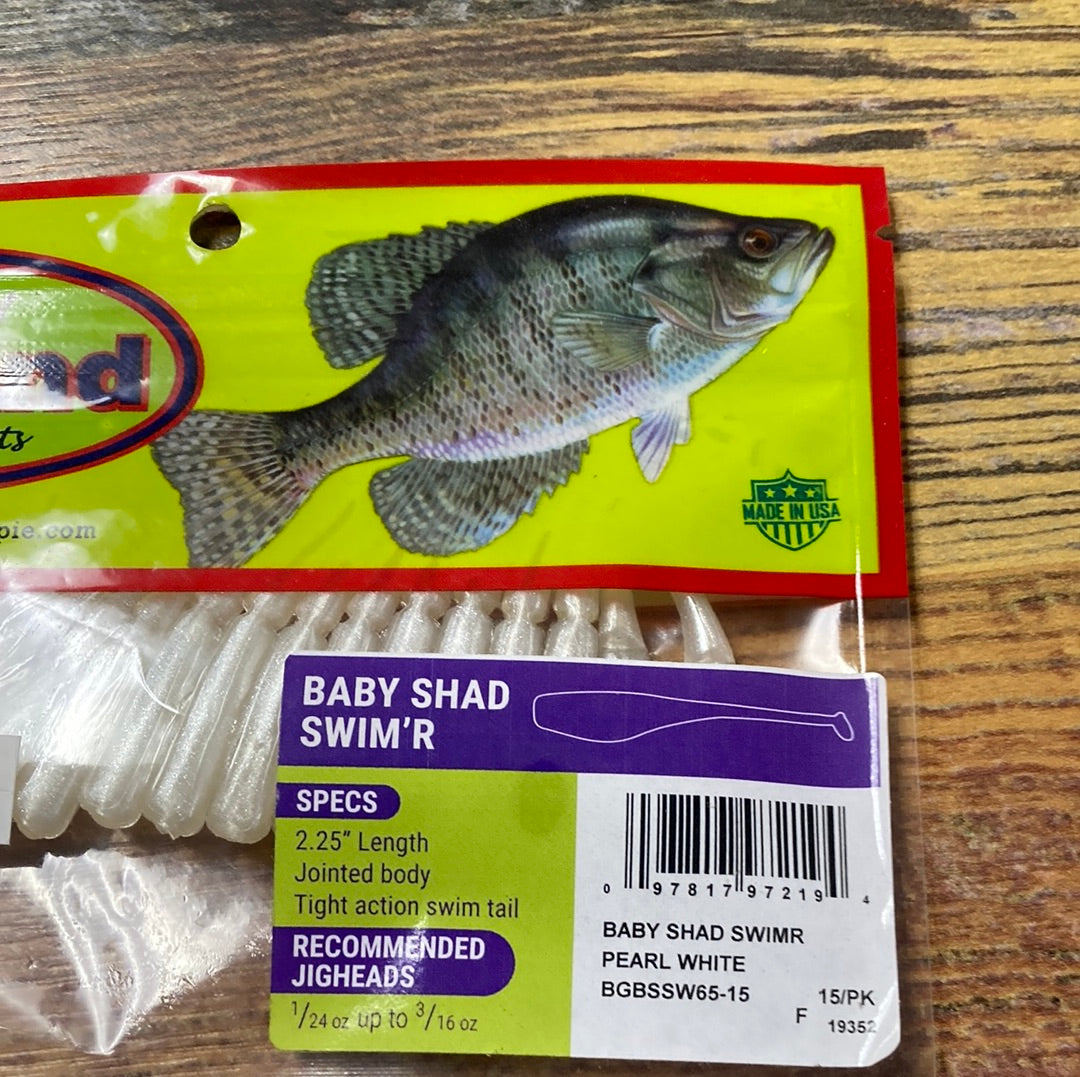 Bobby Garland Baby Shad 2" Swim’r Pearl white