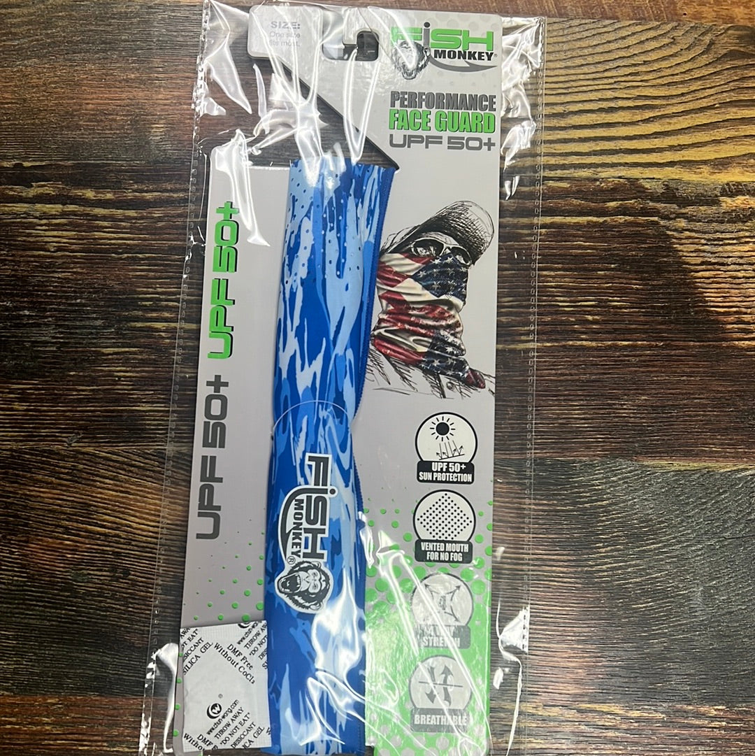 Fish Monkey Face Guard - Blue Swirl