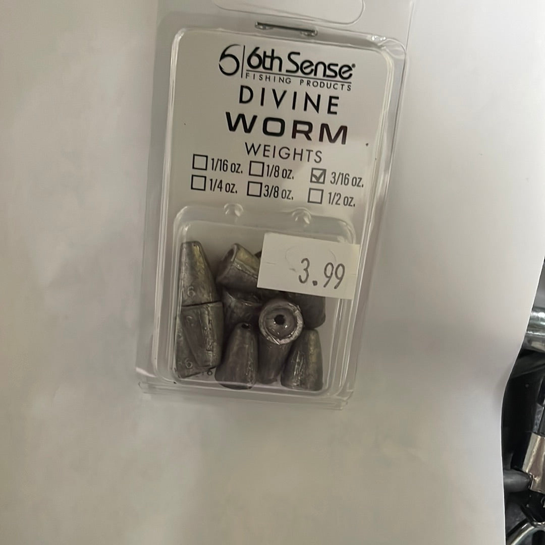 6th Sense Divine Worm Weights 3/16 oz. Lead