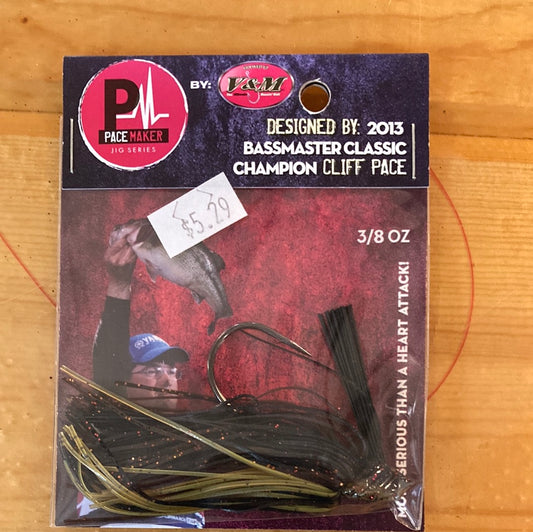 V&M Adrenaline Flippin Jig 3/8 oz. Black Brown Amber