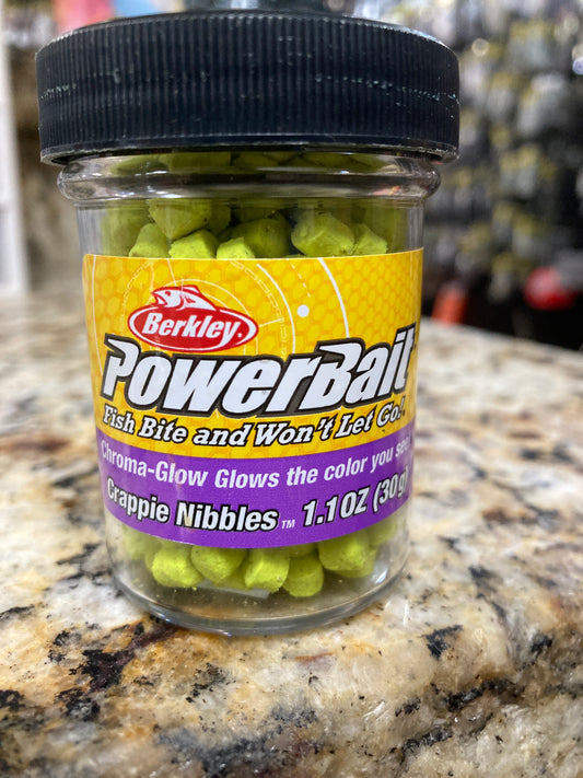 Berkley Glow Crappie Nibbles - Glow Chartreuse