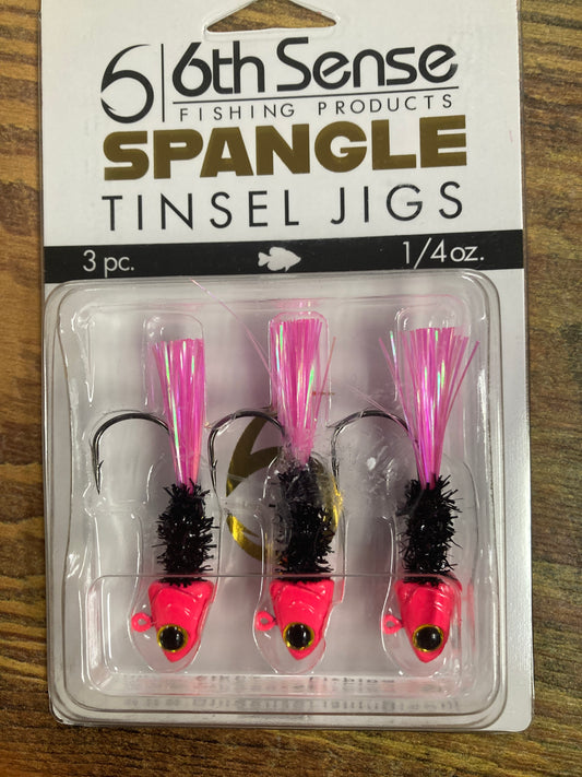 6th Sense Spangle Tinsel Jigs 1/4 oz. Black Rose