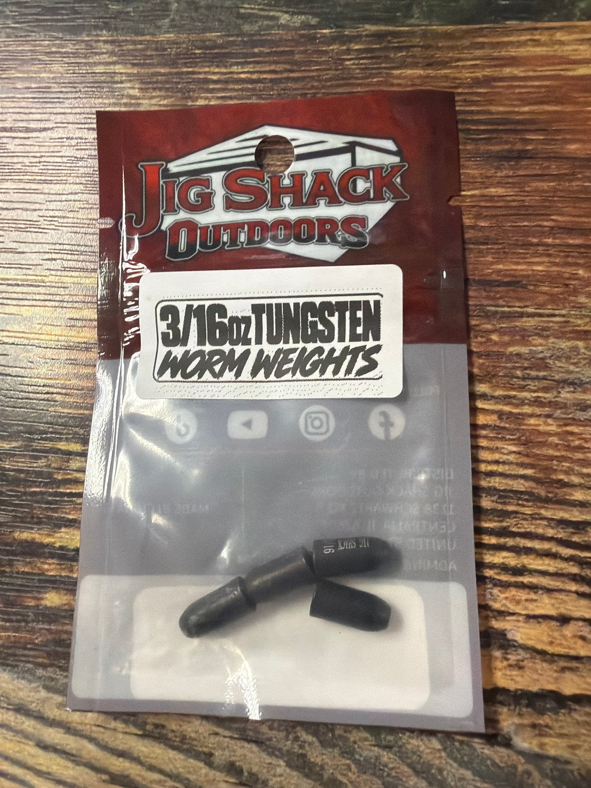 Jig Shack 3/16 Tungsten Worm Weights