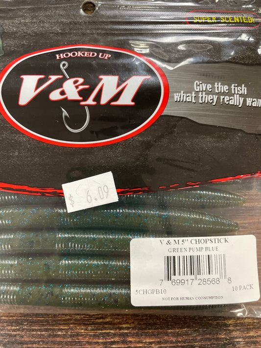 V&M Chopstick 5” Green Pumpkin Blue