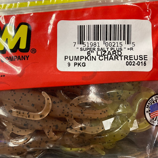 Zoom 6” Lizard - Pumpkin Chartreuse