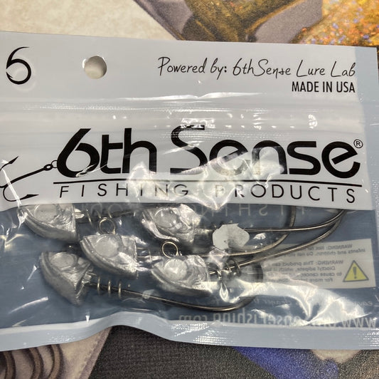 6th Sense Jig Heads 1/4 oz. 4/0 Raw