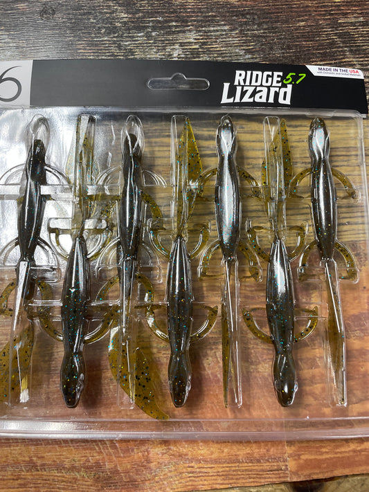 6th Sense Ridge Lizard 5.7" Green Pumpkin Blue Burst