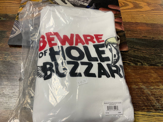 6th Sense Hoodie Beware of Hole Buzzards - Large - White