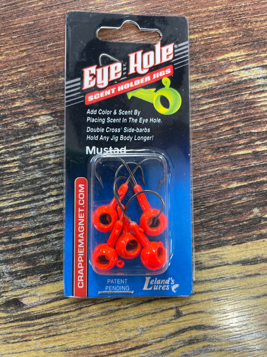 Leland Eyehole Round Jig Head 1/8 oz. Orange